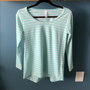 XS cream and sky blue LulaRoe Lynnae